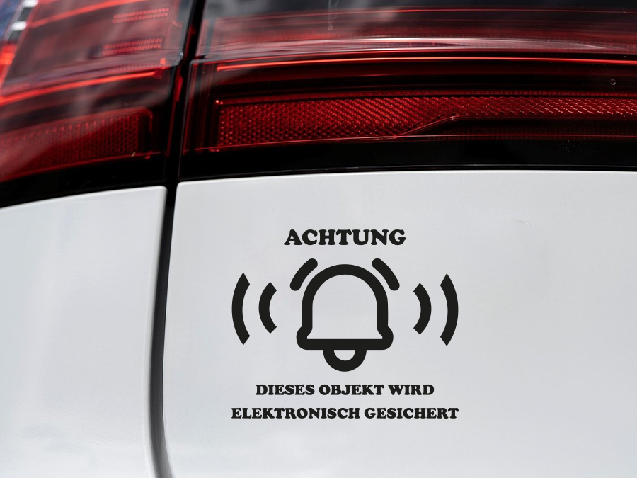 Aufkleber Achtung dieses Objekt wird elektronisch gesichert 15 x 12,5 cm AG-0777