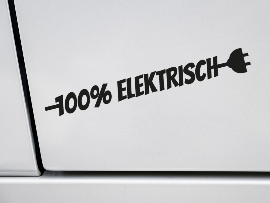 Aufkleber 100% elektrisch version 1 | 21 x 3,2 cm AG-0762