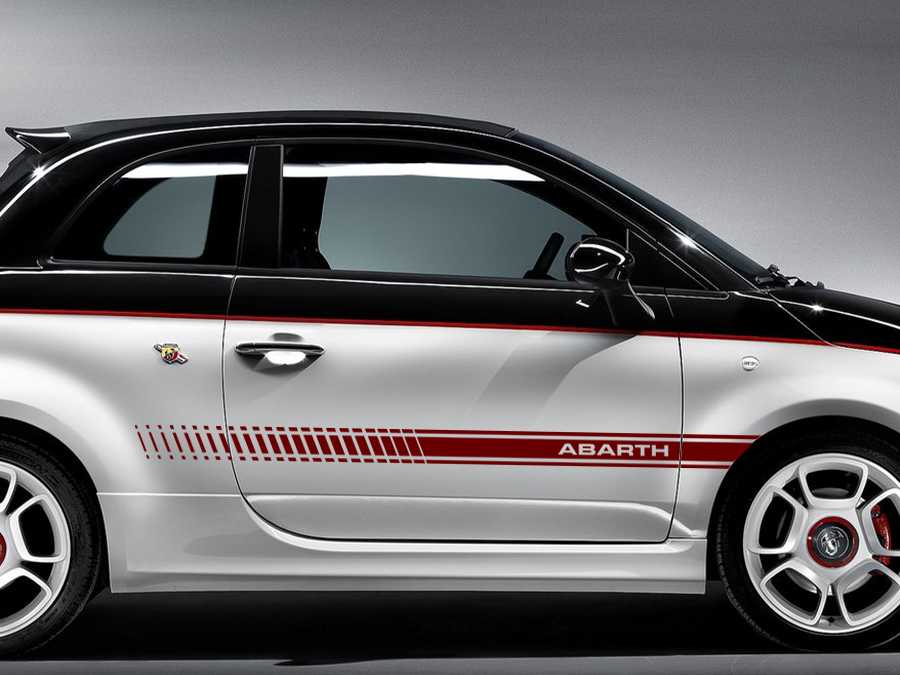 Sale Aufkleber Fiat 500 Abarth Seitenstreifen Set 2-teilig AG-0109.S