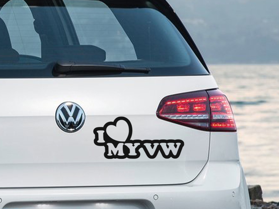 Aufkleber I Love My VW | Volkswagen Liebe 20 x 9,5 cm AG-0319